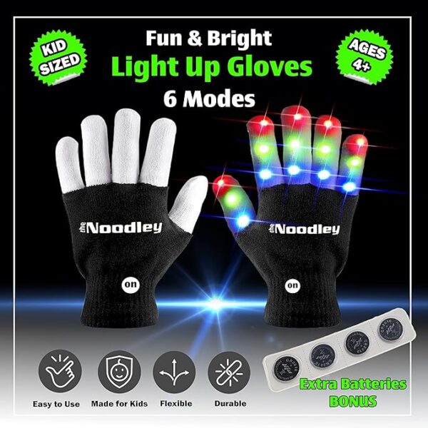 "Noodley" Led light-Up Gloves for kids - Image 2